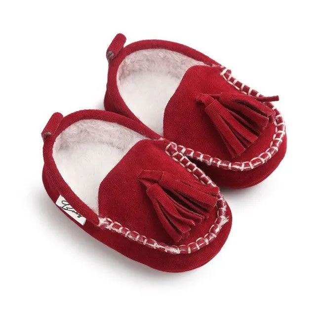 2017 Winter Baby Pu Leather Infant Suede Boots Baby Moccasins Newborn Princess Baby Shoes