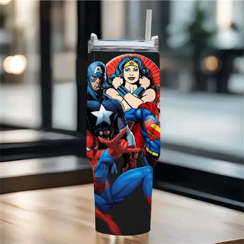 40 Oz Superhero Cartoon Insulated Tumbler