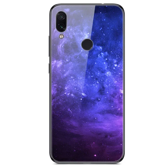 6.3'' For Xiaomi Redmi Note 7 Case Glass Back Hard Cover For Xiaomi Redmi Note 7 Case Note7 Soft Bumper Tempered Fashion Note 7S