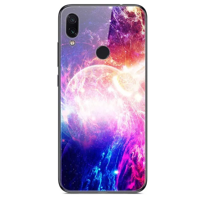 6.3'' For Xiaomi Redmi Note 7 Case Glass Back Hard Cover For Xiaomi Redmi Note 7 Case Note7 Soft Bumper Tempered Fashion Note 7S