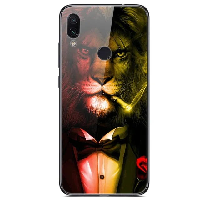 6.3'' For Xiaomi Redmi Note 7 Case Glass Back Hard Cover For Xiaomi Redmi Note 7 Case Note7 Soft Bumper Tempered Fashion Note 7S