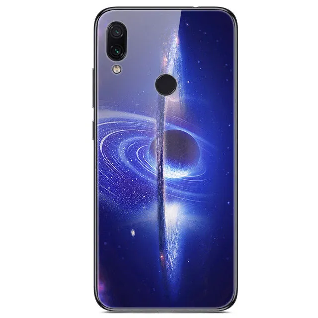 6.3'' For Xiaomi Redmi Note 7 Case Glass Back Hard Cover For Xiaomi Redmi Note 7 Case Note7 Soft Bumper Tempered Fashion Note 7S