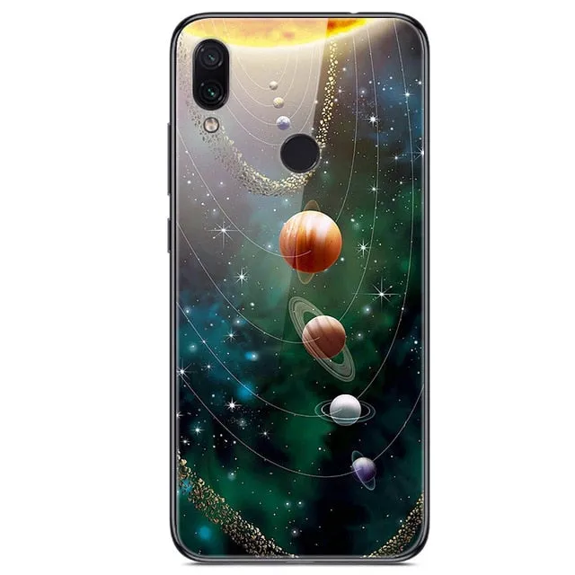 6.3'' For Xiaomi Redmi Note 7 Case Glass Back Hard Cover For Xiaomi Redmi Note 7 Case Note7 Soft Bumper Tempered Fashion Note 7S