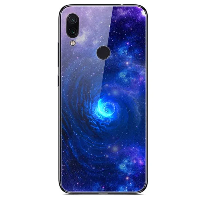 6.3'' For Xiaomi Redmi Note 7 Case Glass Back Hard Cover For Xiaomi Redmi Note 7 Case Note7 Soft Bumper Tempered Fashion Note 7S