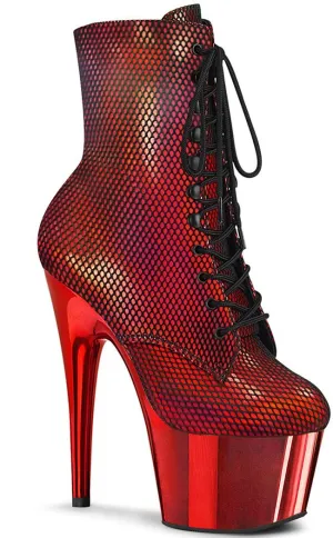 ADORE-1020 Red Holo Net Ankle Boots