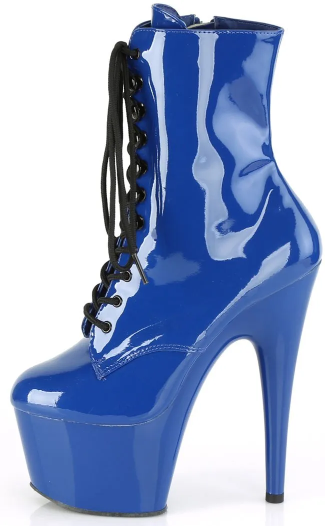 ADORE-1020 Royal Blue Patent Ankle Boots