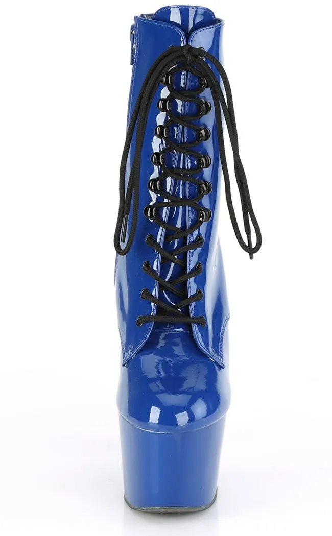 ADORE-1020 Royal Blue Patent Ankle Boots