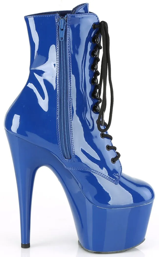 ADORE-1020 Royal Blue Patent Ankle Boots