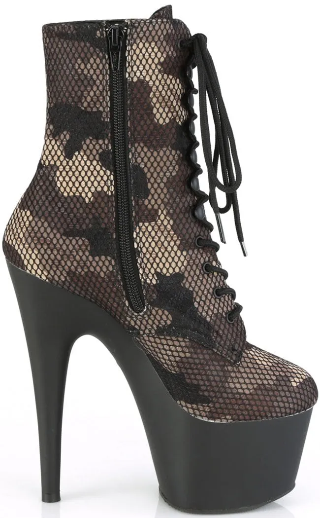 ADORE-1020CM Green Camo Ankle Boots