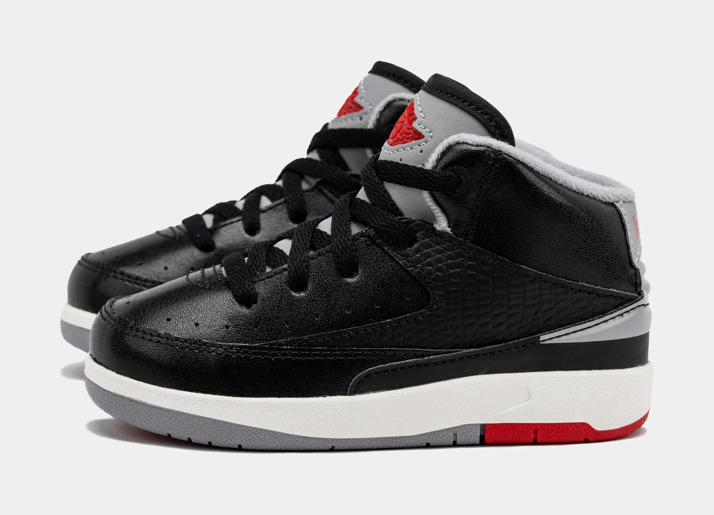 Air Jordan 2 Retro Black Cement Infant Toddler Lifestyle Shoes (Black/Cement Grey)