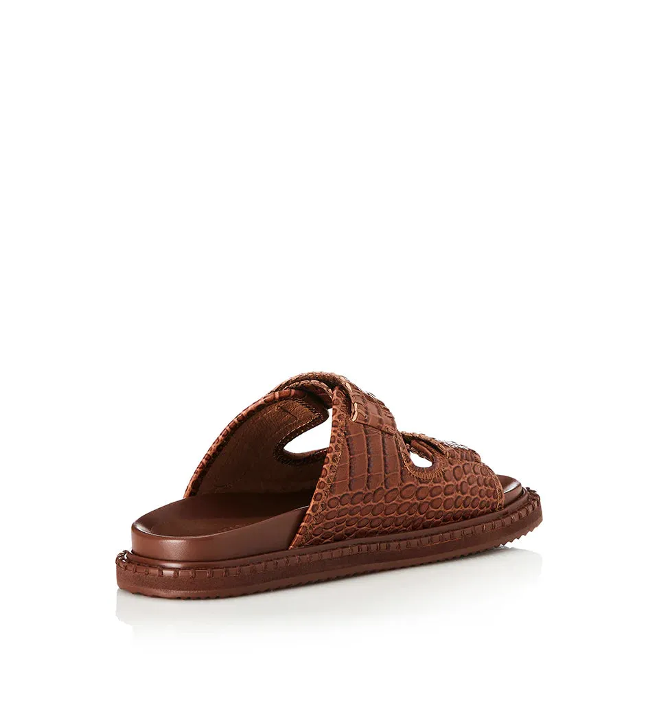 Alias Mae Paros Slide in Tan Croc Leather