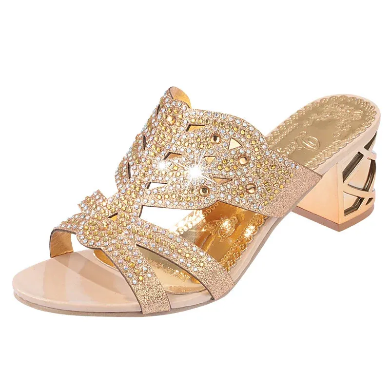 AMOZAE- -  Bohemian Rhinestone High Heels