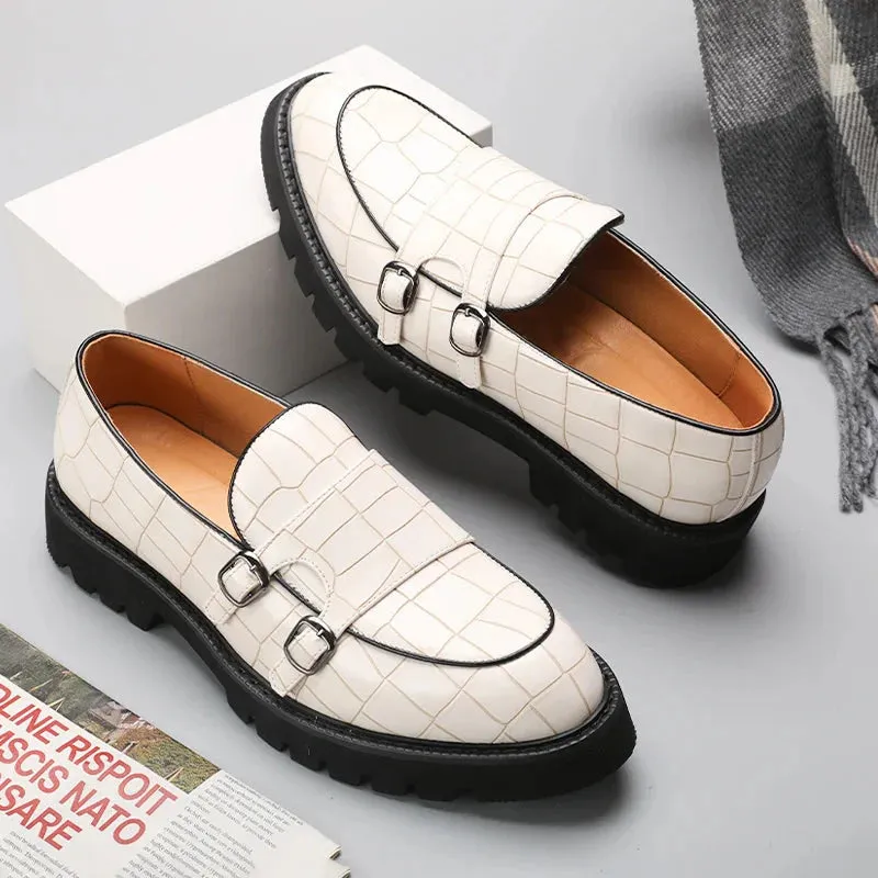 Amozae- Sinwol Double Buckle Croc Patent Loafer