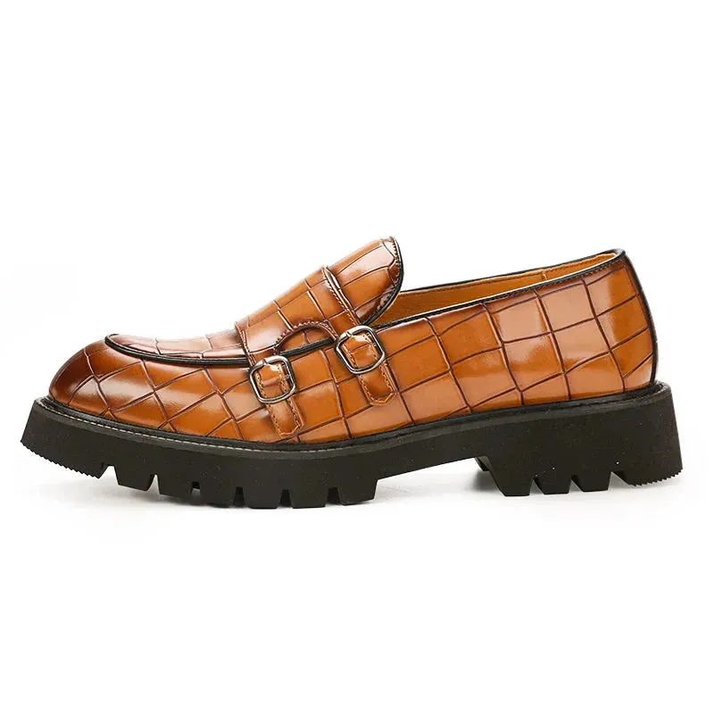 Amozae- Sinwol Double Buckle Croc Patent Loafer