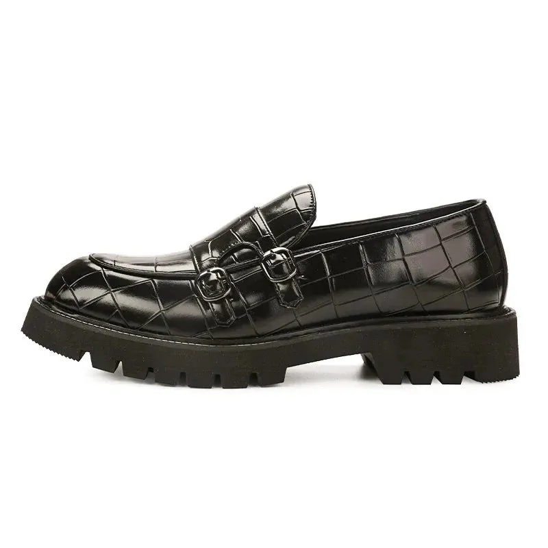 Amozae- Sinwol Double Buckle Croc Patent Loafer