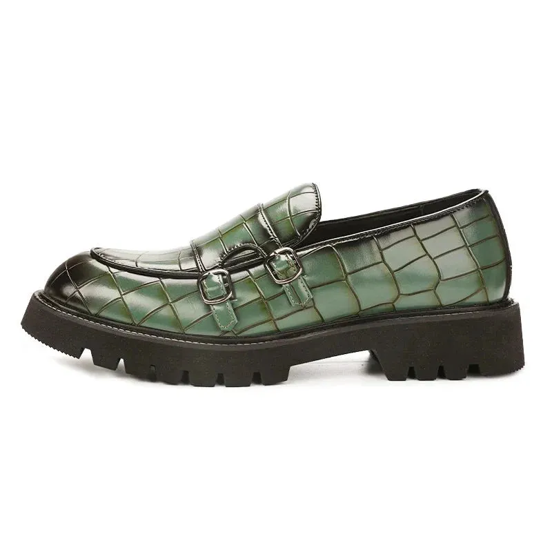 Amozae- Sinwol Double Buckle Croc Patent Loafer