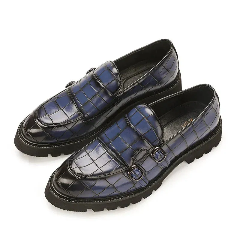 Amozae- Sinwol Double Buckle Croc Patent Loafer