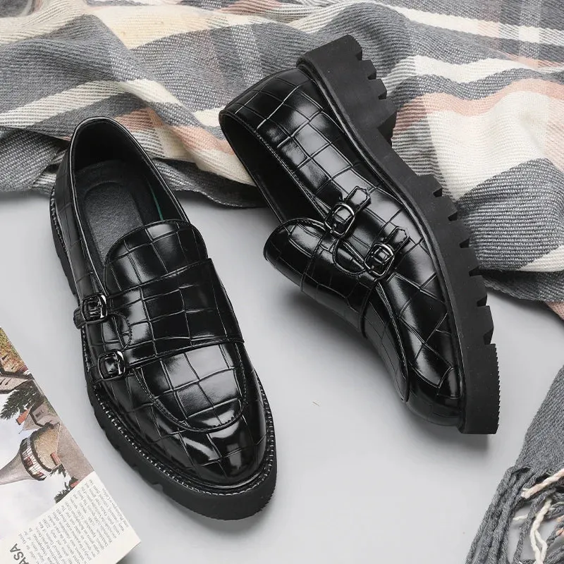 Amozae- Sinwol Double Buckle Croc Patent Loafer