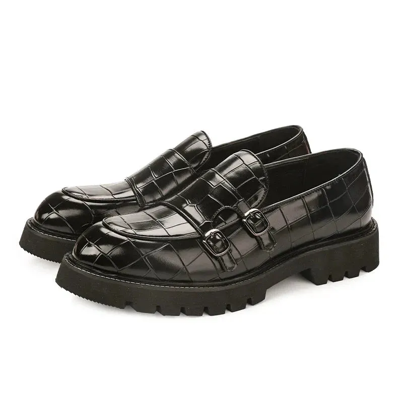 Amozae- Sinwol Double Buckle Croc Patent Loafer