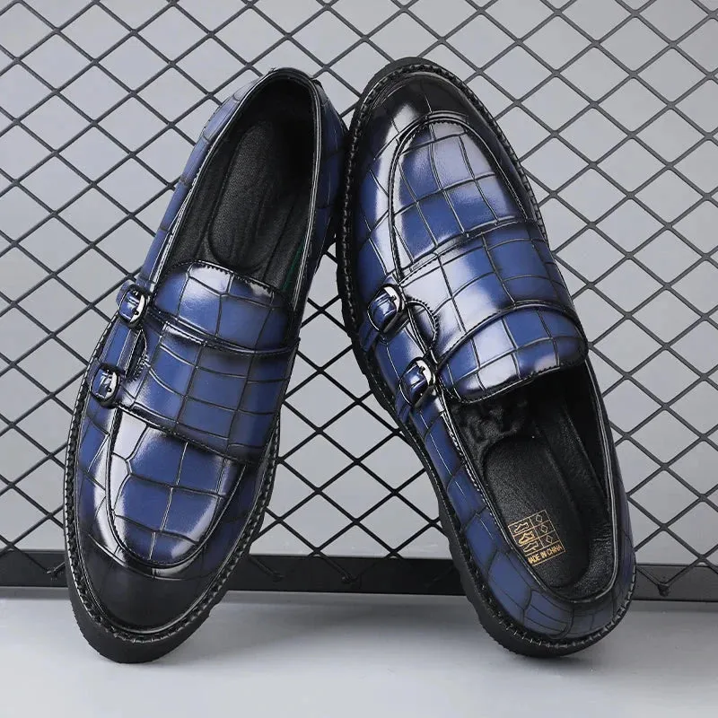 Amozae- Sinwol Double Buckle Croc Patent Loafer