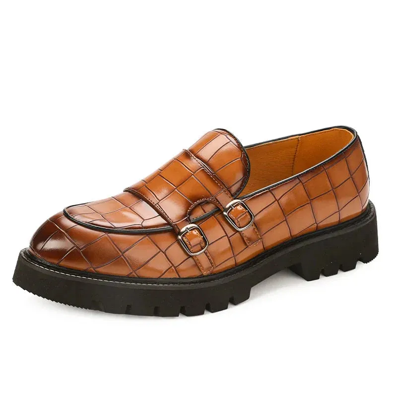 Amozae- Sinwol Double Buckle Croc Patent Loafer