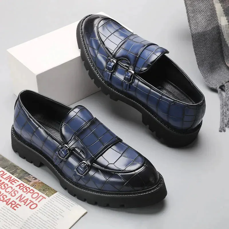 Amozae- Sinwol Double Buckle Croc Patent Loafer