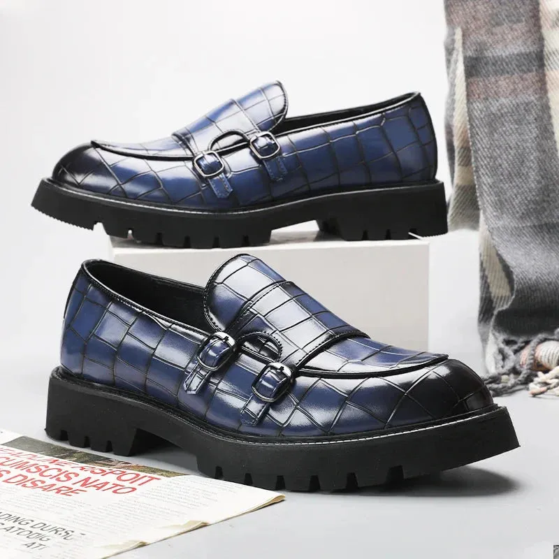 Amozae- Sinwol Double Buckle Croc Patent Loafer