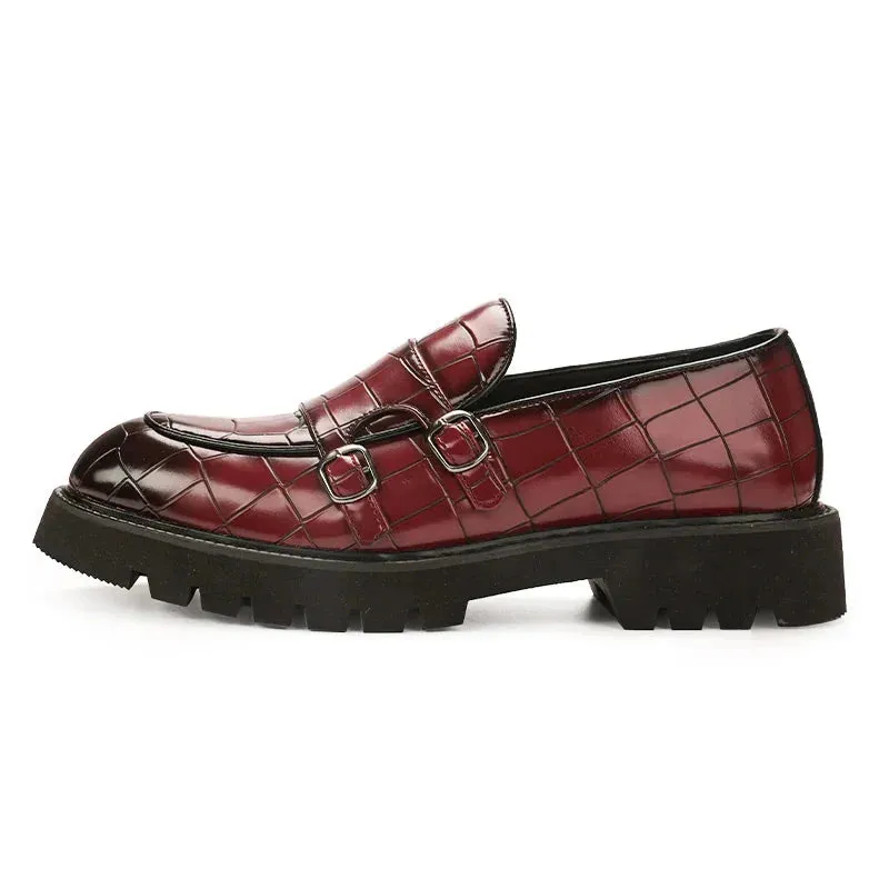 Amozae- Sinwol Double Buckle Croc Patent Loafer