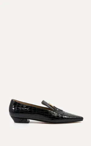 Austin Loafer | Black Crocodile