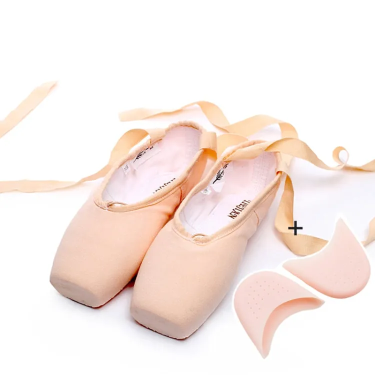 Ballet Lace Pointe Shoes Professional Flat Dance Shoes, Size: 31(Canvas   Silicone Case)