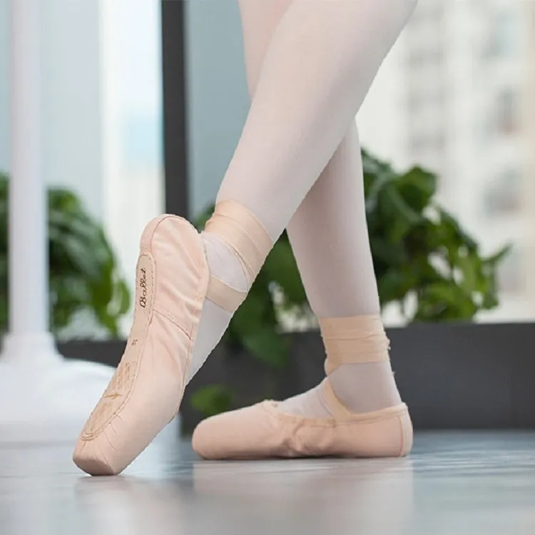 Ballet Lace Pointe Shoes Professional Flat Dance Shoes, Size: 31(Satin Nude)