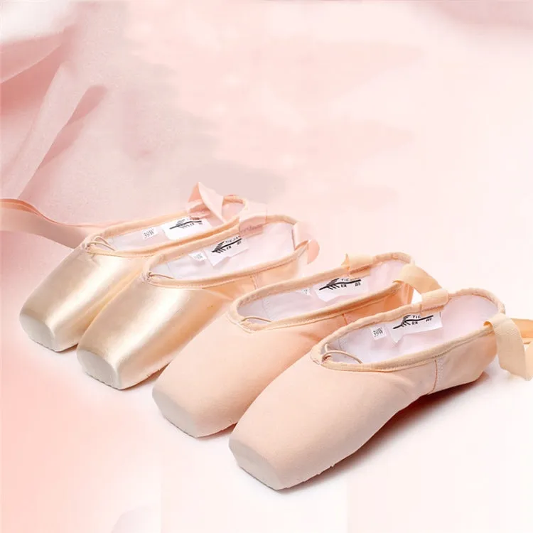 Ballet Lace Pointe Shoes Professional Flat Dance Shoes, Size: 31(Satin   Silicone Case)