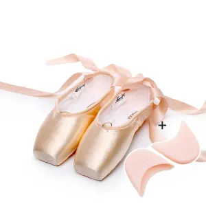 Ballet Lace Pointe Shoes Professional Flat Dance Shoes, Size: 31(Satin   Silicone Case)