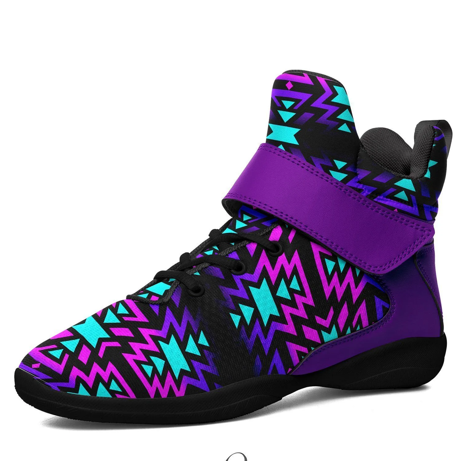 Black Fire Winter Sunset Kid's Ipottaa Basketball / Sport High Top Shoes