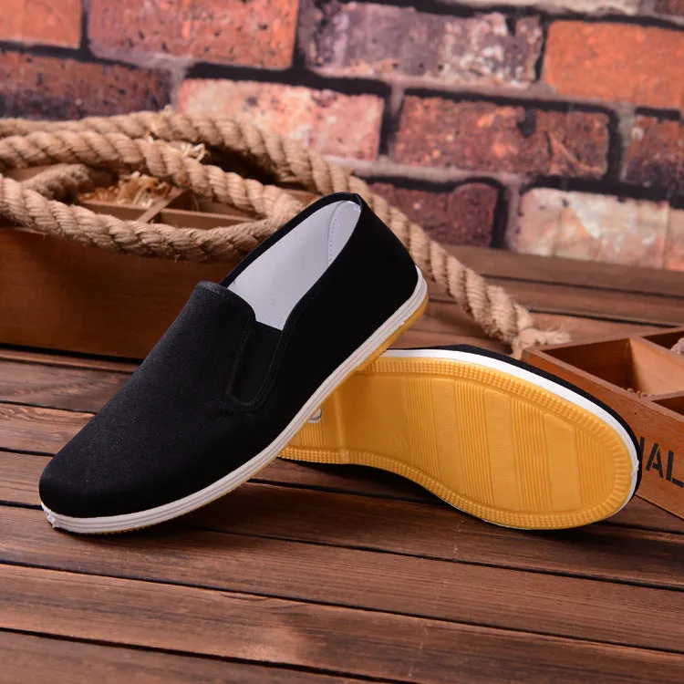 Black High Quality Breathable Wing Chun Kung Fu Shoes, Bruce Lee Vintage Chinese Tai Chi Cotton Cloth Shoes, Martial Arts Footwear