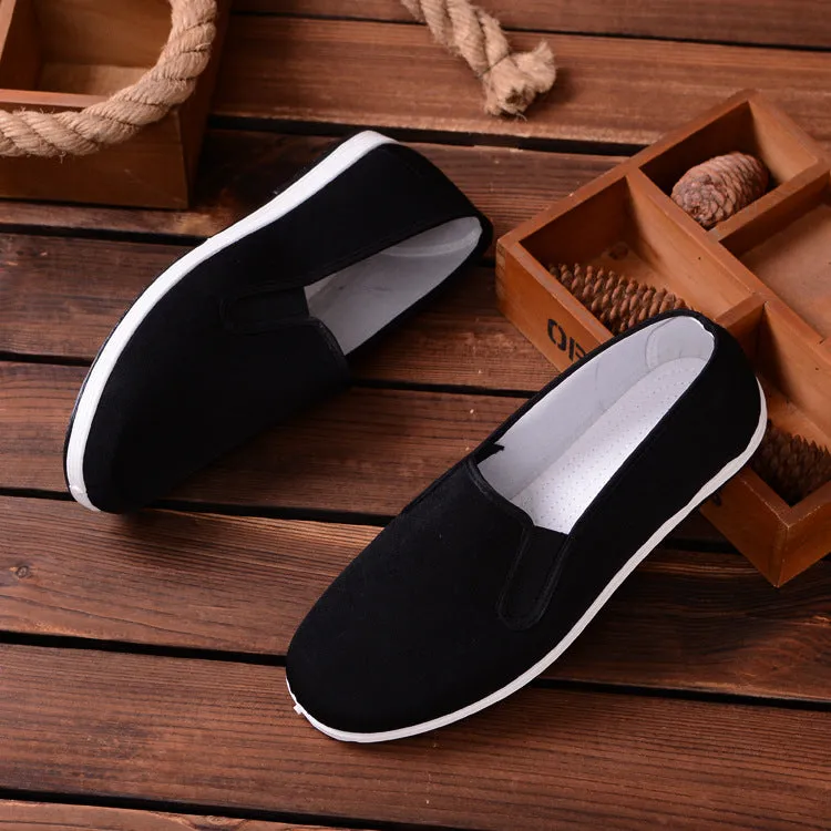 Black High Quality Breathable Wing Chun Kung Fu Shoes, Bruce Lee Vintage Chinese Tai Chi Cotton Cloth Shoes, Martial Arts Footwear