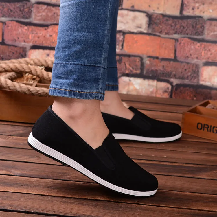 Black High Quality Breathable Wing Chun Kung Fu Shoes, Bruce Lee Vintage Chinese Tai Chi Cotton Cloth Shoes, Martial Arts Footwear