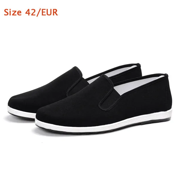 Black High Quality Breathable Wing Chun Kung Fu Shoes, Bruce Lee Vintage Chinese Tai Chi Cotton Cloth Shoes, Martial Arts Footwear