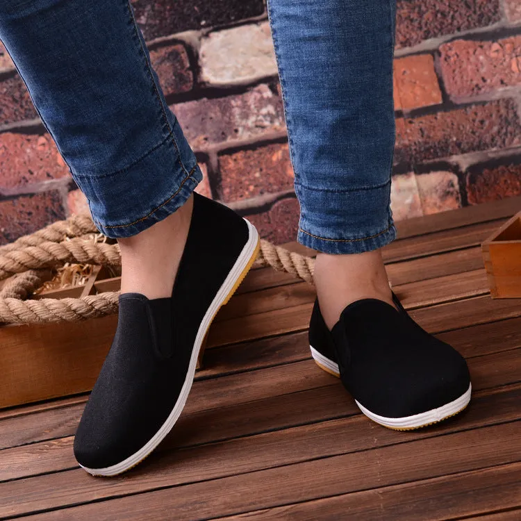 Black High Quality Breathable Wing Chun Kung Fu Shoes, Bruce Lee Vintage Chinese Tai Chi Cotton Cloth Shoes, Martial Arts Footwear