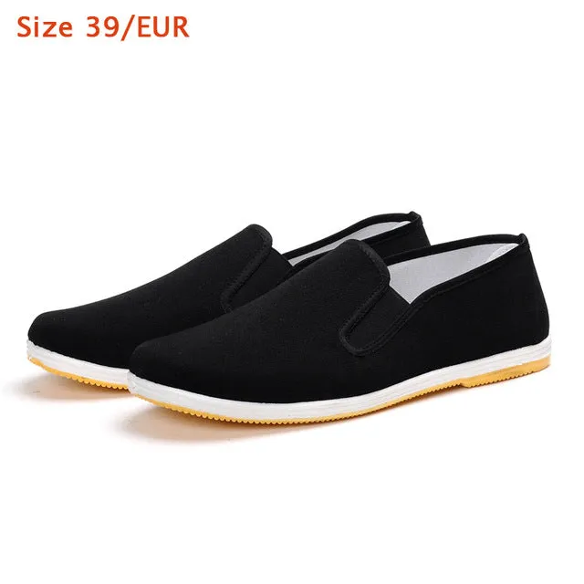 Black High Quality Breathable Wing Chun Kung Fu Shoes, Bruce Lee Vintage Chinese Tai Chi Cotton Cloth Shoes, Martial Arts Footwear