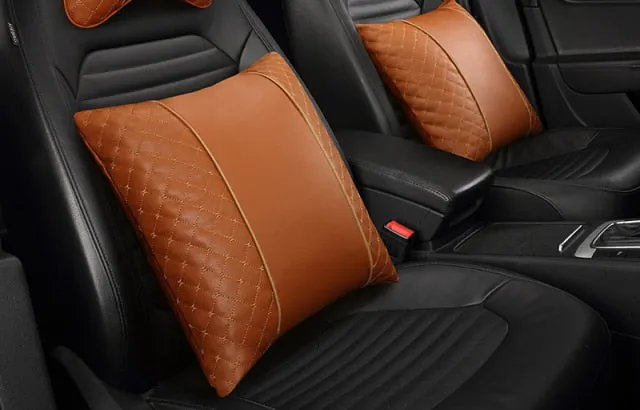 Car Leather Neck and Back Pillows