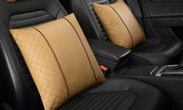 Car Leather Neck and Back Pillows