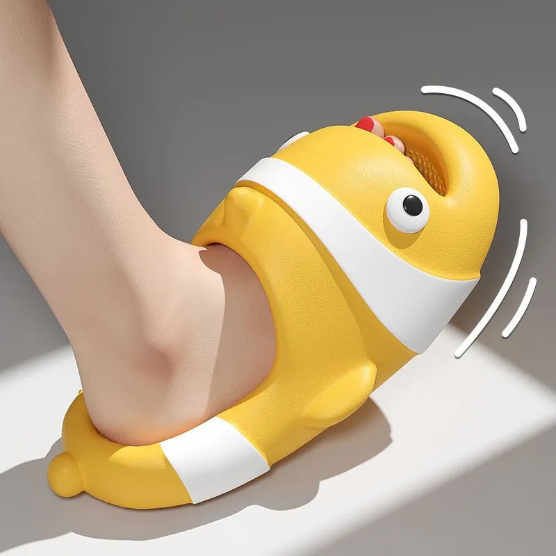 Casual Cute Cartoon Clown Fish Home Bathroom Thick Bottom Outer Slip Resistant Slippers