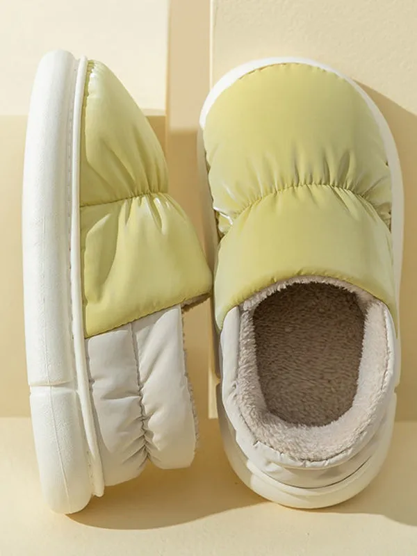 Contrast Color Round-Toe Split-Joint Slippers