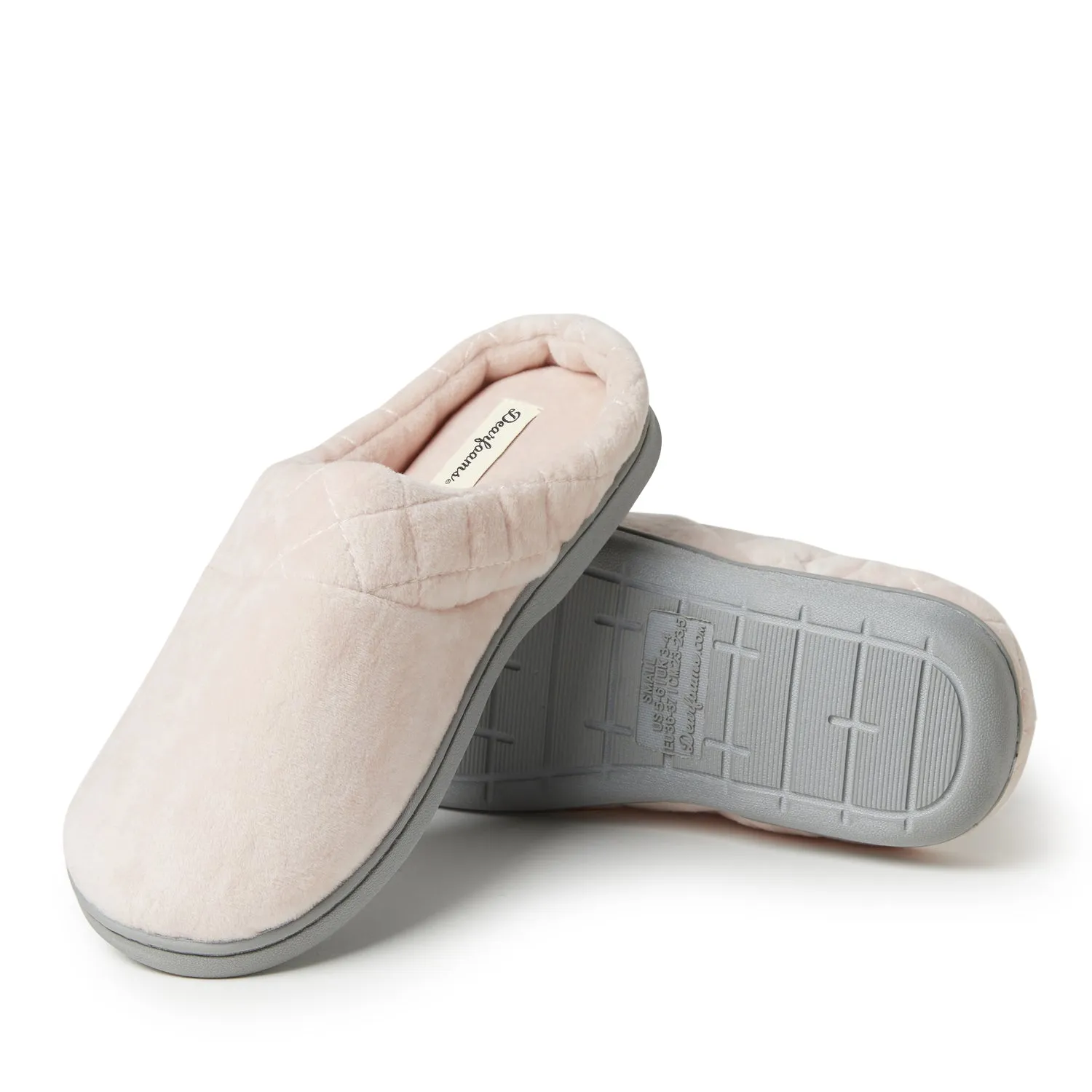 Dearfoams Women's Darcy Velour Clog With Quilted Cuff