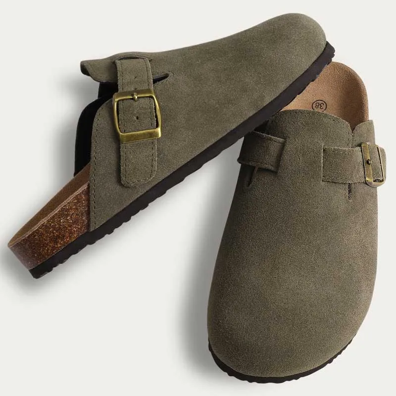 Everyday Basics Cozy Suede Mules with Ergonomic Cork Insoles