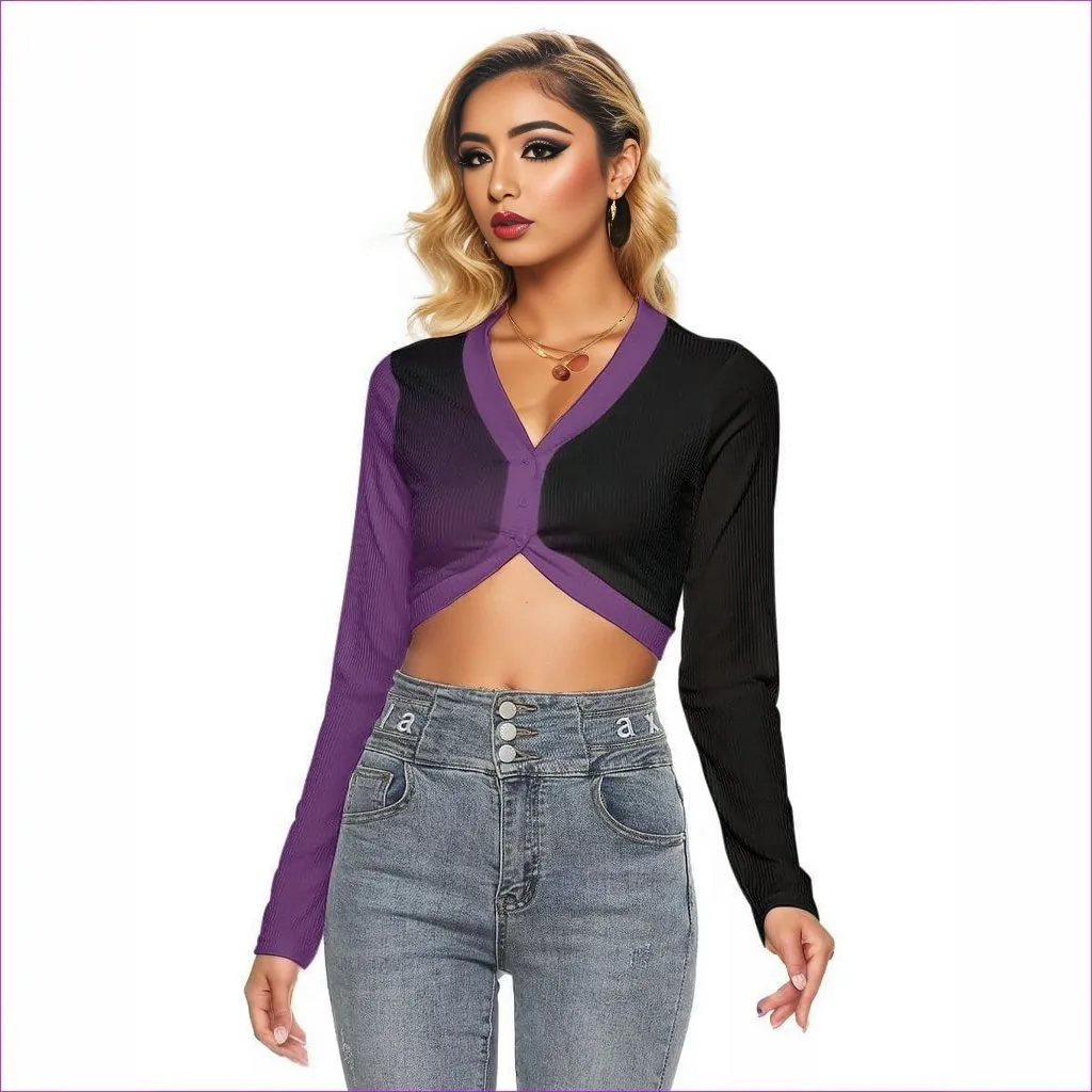 Fade Womens Crop Top With Button Closure