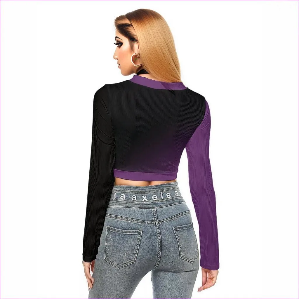 Fade Womens Crop Top With Button Closure