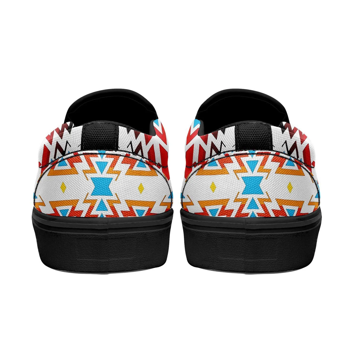 Fire Colors and Sky Otoyimm Kid's Canvas Slip On Shoes