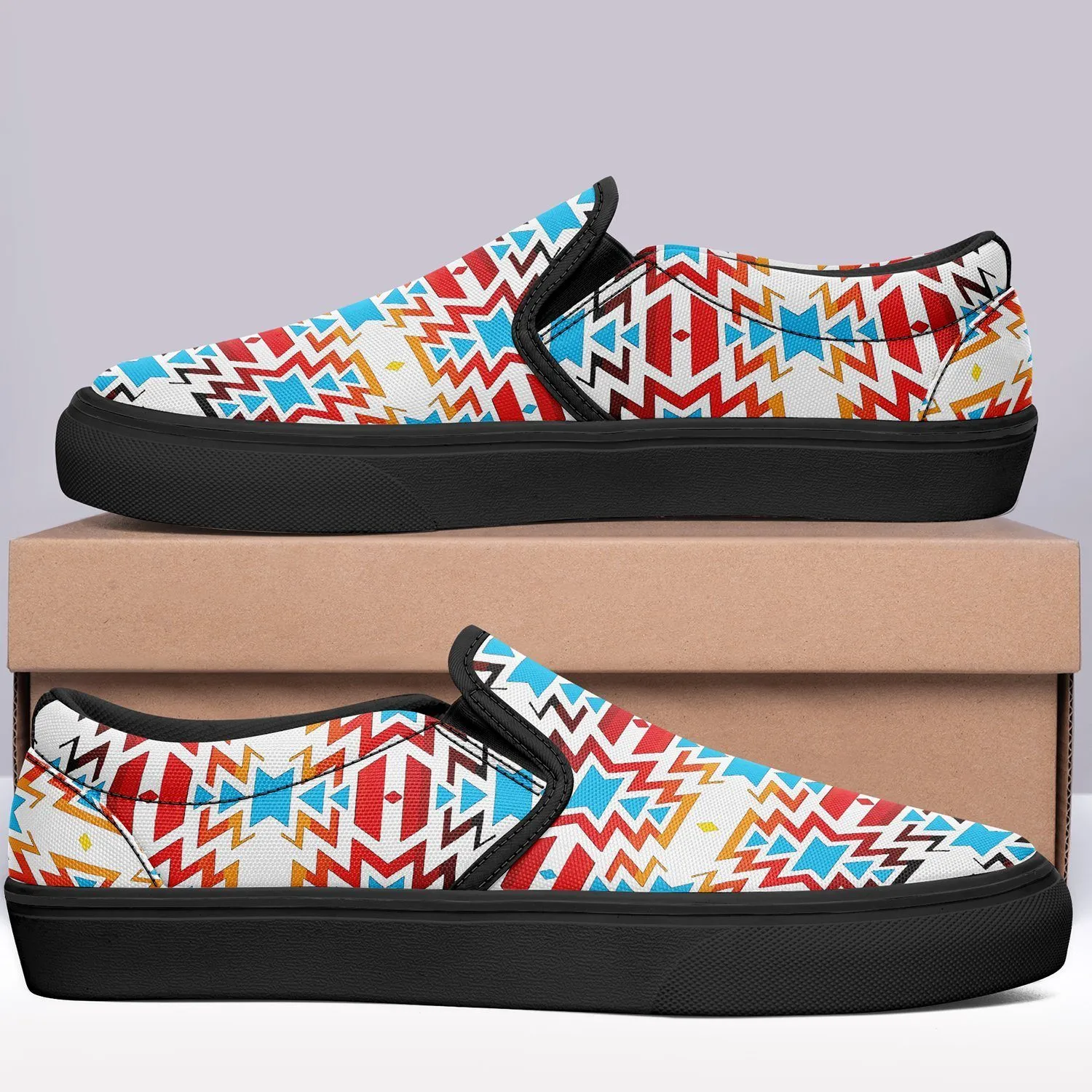 Fire Colors and Sky Otoyimm Kid's Canvas Slip On Shoes